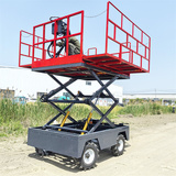 果园高空作业升降平台车 移动液压采摘平台 剪叉式自行走液压升降机